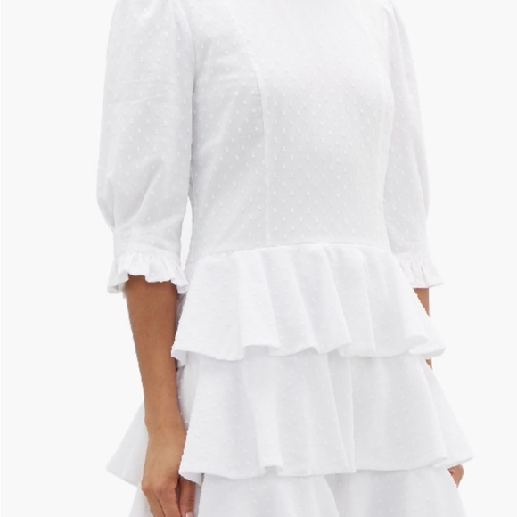 Batsheva Tiered Cotton Swiss Dot Dress - Picture 7 of 7